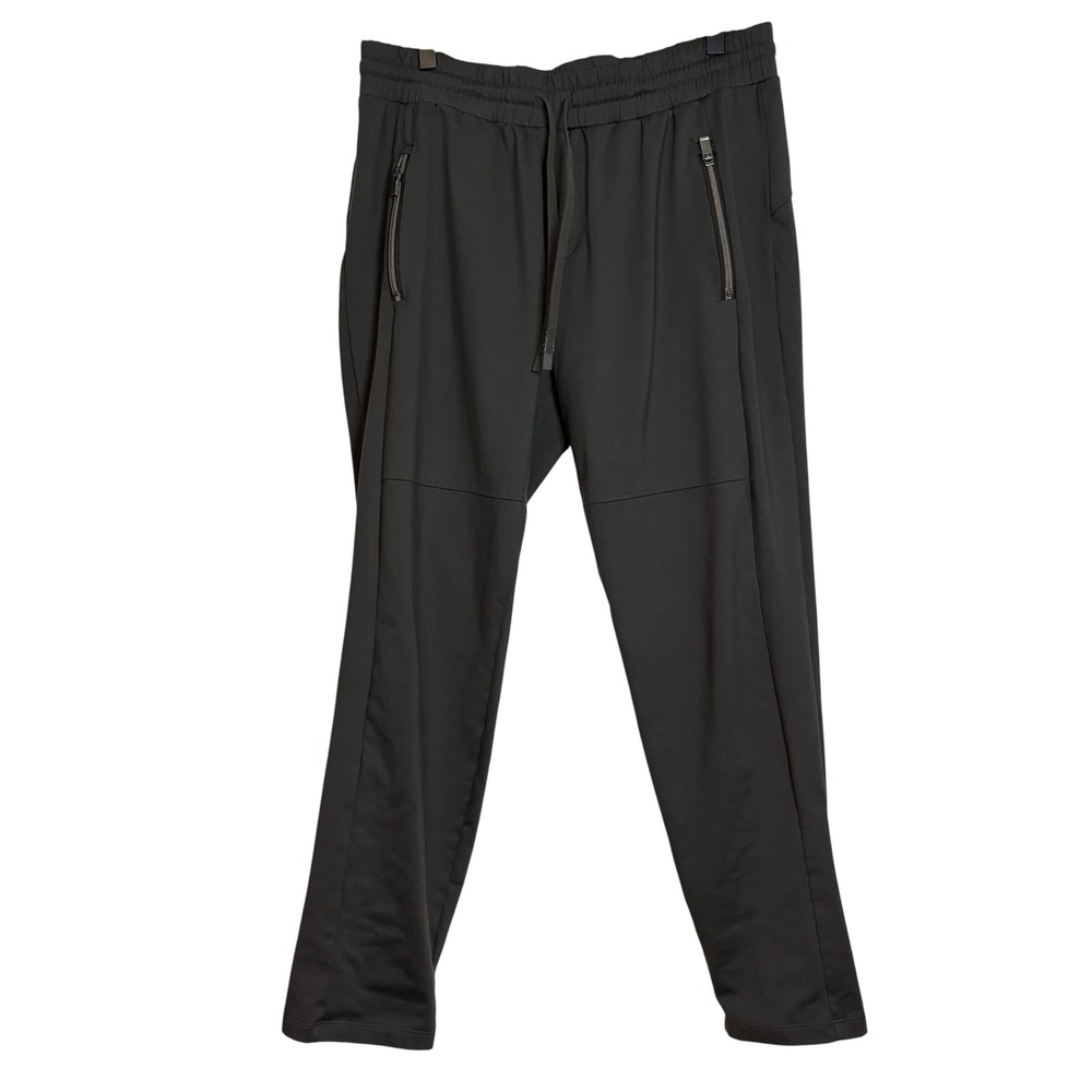 Athleta Women Green Tapered Jogger Pants Size M Elastic Waist Zip Pockets Active